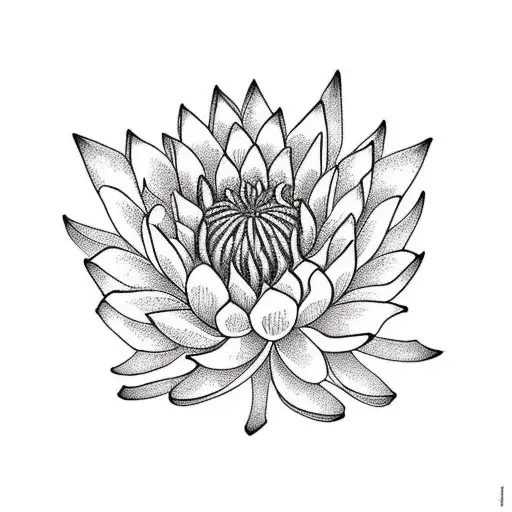 Chrysanthemum And Lotus Flower For Shoulder Chest