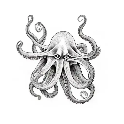 Octopus Hiding In The Sea