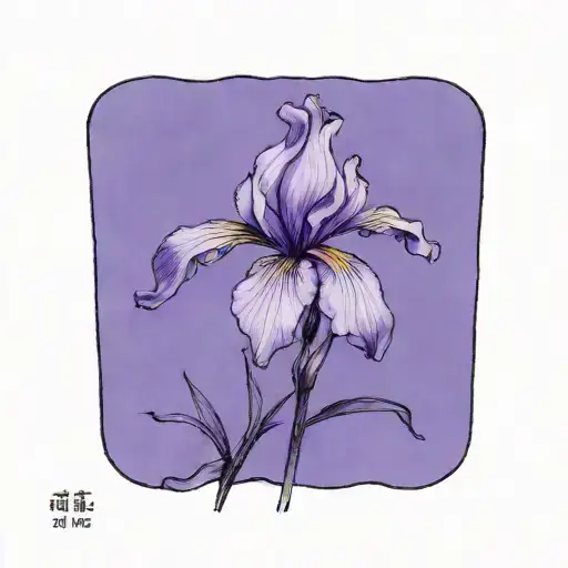 Single Wild Iris With Stem
