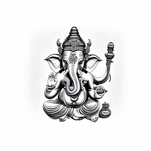 Lord Ganesh With Initial Tksh
