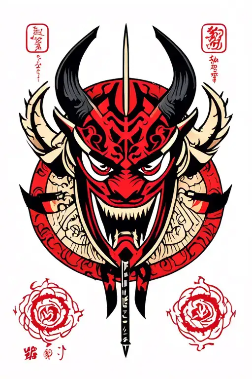 Jedi Order Symbol With Maul Oni Mask