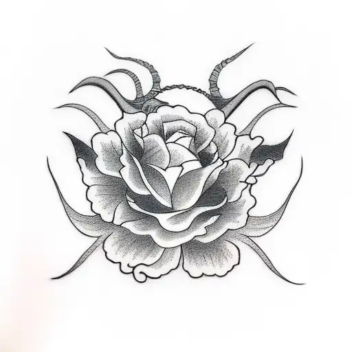 Goat With Dark Roses