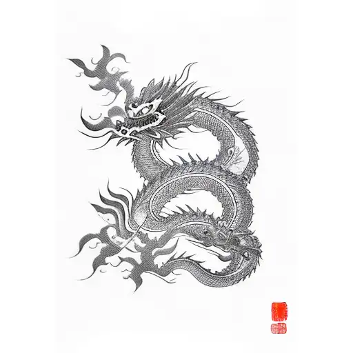 Long Black Chinese Dragon