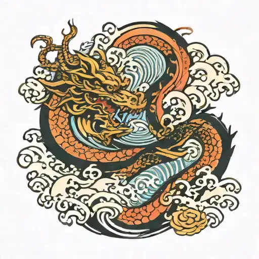 Dragon And Water Waves