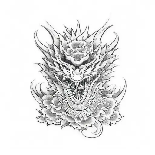 Flowers And Dragon Sleeve