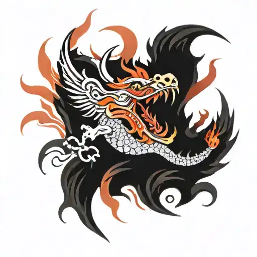 Dragon Phoenix Fire Flames