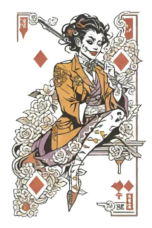 Joker Card Feminine Silhuette