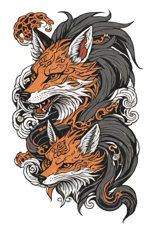 Dracon And Kitsune Fox