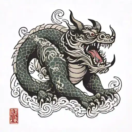 Japanese Back Tattoo Dragon Panda