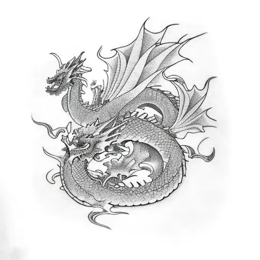 Dragon With Water Lilys