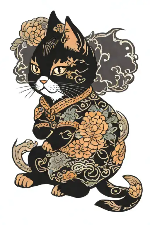 Tortoiseshell Cat Sitting