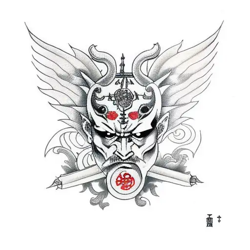 Chess Figure With Demonwings