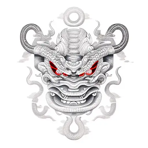 Oni Mask Snake Sword