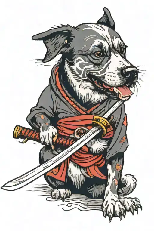 Dog And Katana Sword