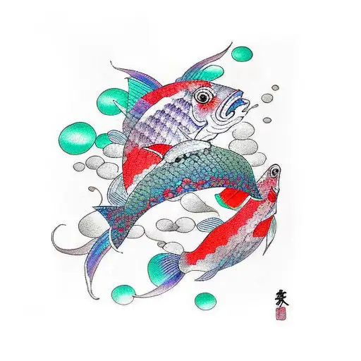 Japanese Style Fish With Many Colors