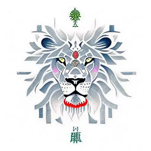 Tree Of Life Lion Geometrics