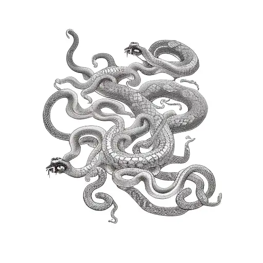 Medusa With A Snake Coiled Around Her Arm