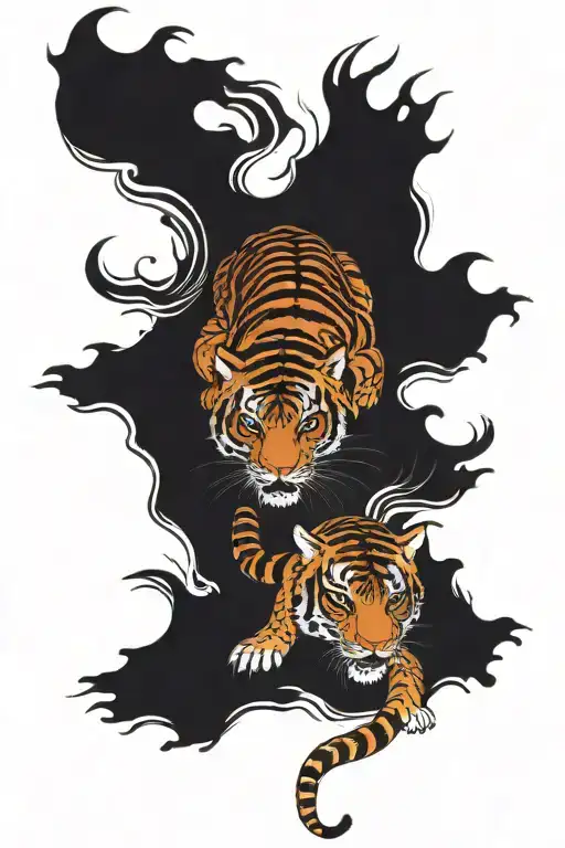 Water Tiger Surrounded