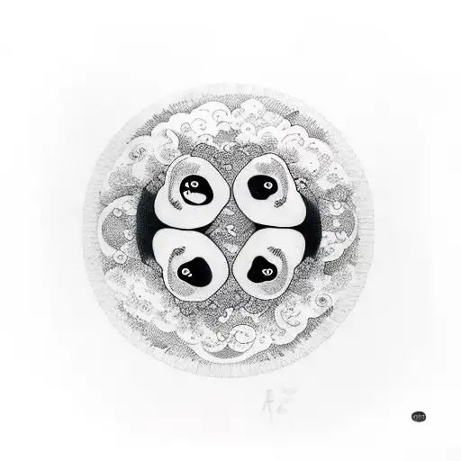 Ying Yang With A Panda In It