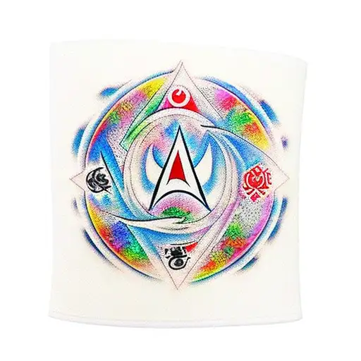 An Arm Sleeve With All 5 Magic The Gathering Mana Symbols Filled In With Themes For Each Symbol