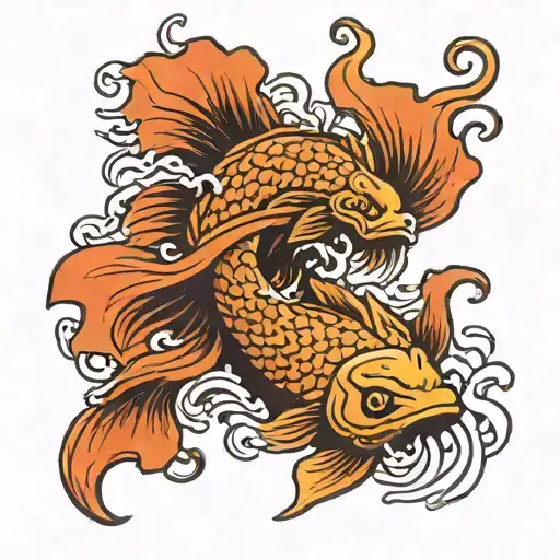 A Fish Hook That Outlines A Wave Crashing