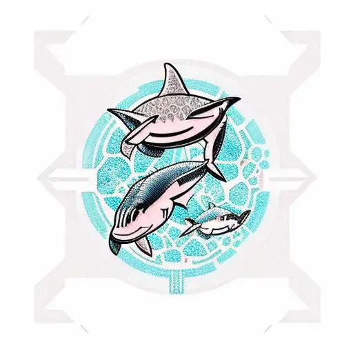 A Technology-themed Sleeve Tattoo Featuring Circuitry And Robotic Elements With A Shark Motif