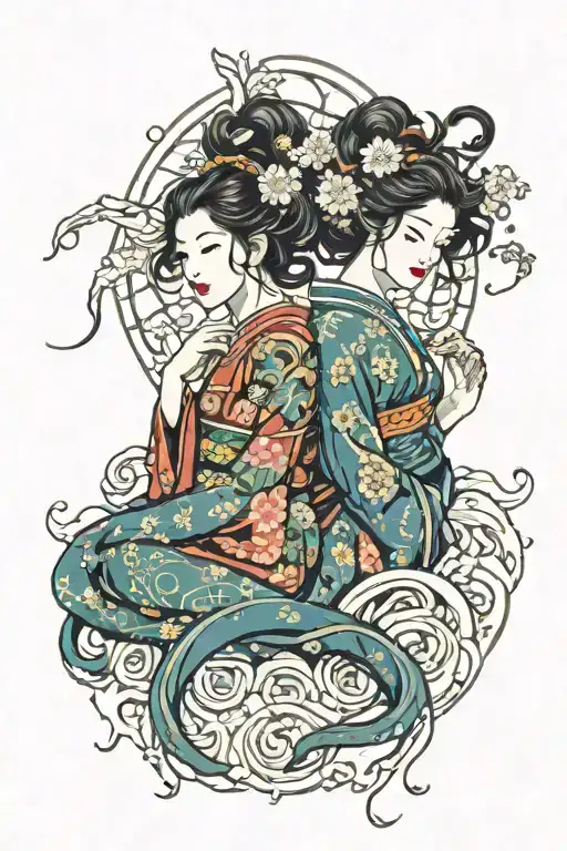 Gemini Zodiac Sign With A Goddess