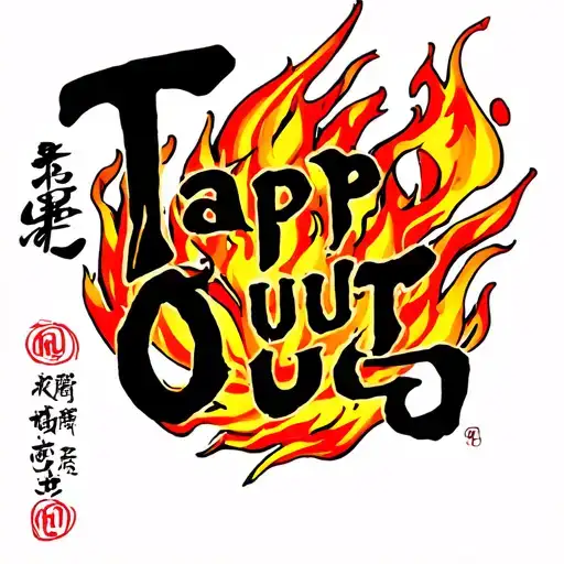 The Words Tap Out With Fire Around The Words