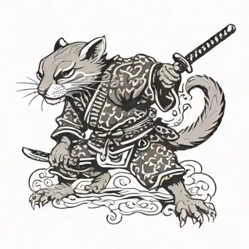 Weasel Samurai Warrior