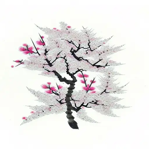 Cherry Blossom Tree With A Dagger