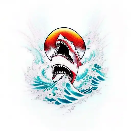Irezumi Shark Waves