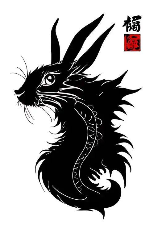 Cyberpunk And Dragon And Rabbit