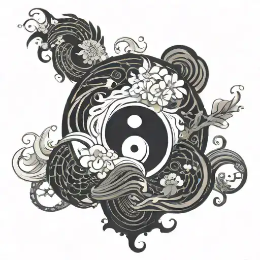 Sad And Happy Yin Yang Symbol Made