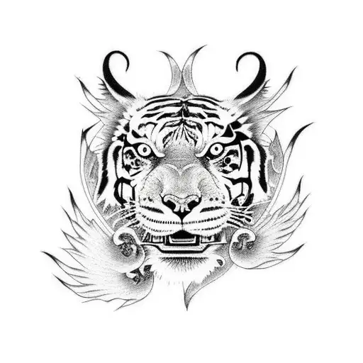 Dragon Fighting With A Tiger