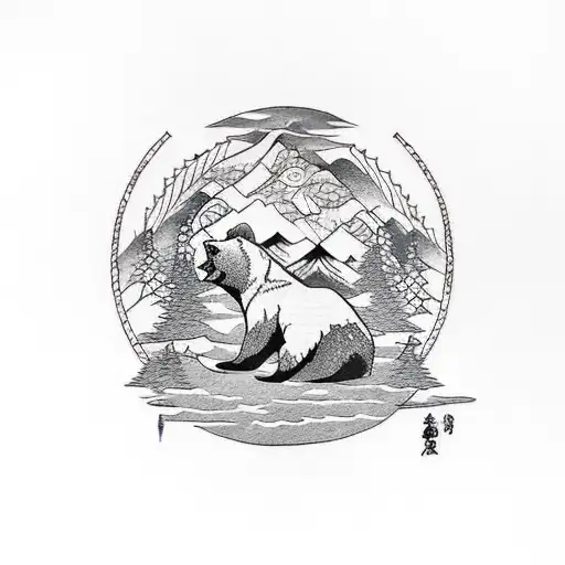 Bear Sleeping On The End Of An Island