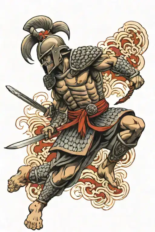 Spartan Warrior Battling