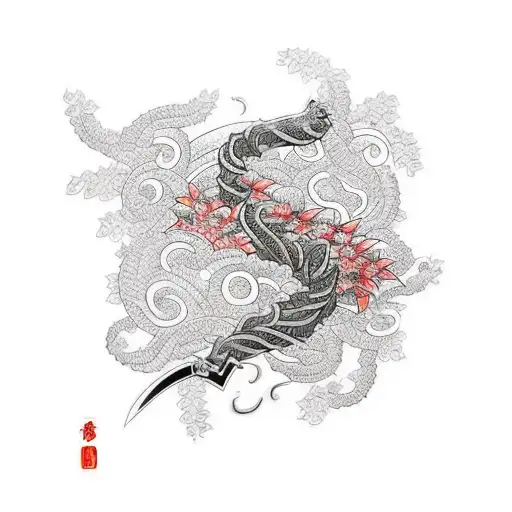 Katana Wrapped With A Bit Of Vines