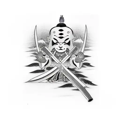 A Simple Katana In Black And White