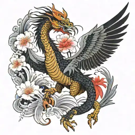 Dragon And Crane And Phoenix