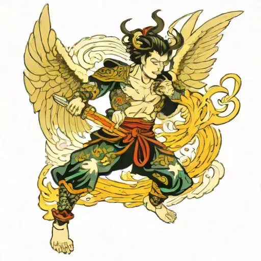 Angel Warrior Battling