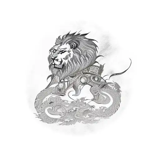 Knight Ikki Of Phoenix With Lion On The Side