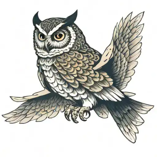 Japanese Owl Flying