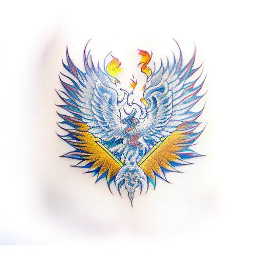 Phoenix Head On Chest Wing On Arm