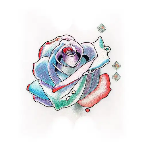 Colour Rose With A Stem