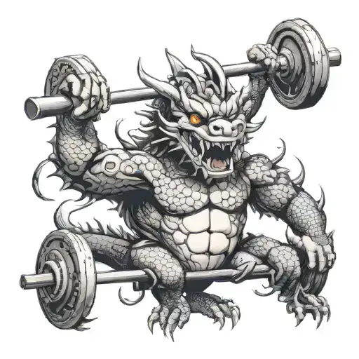 Dragon Holds A Barbell With Eleiko Discs