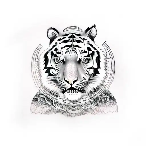 Tiger Riding Warrior Woman