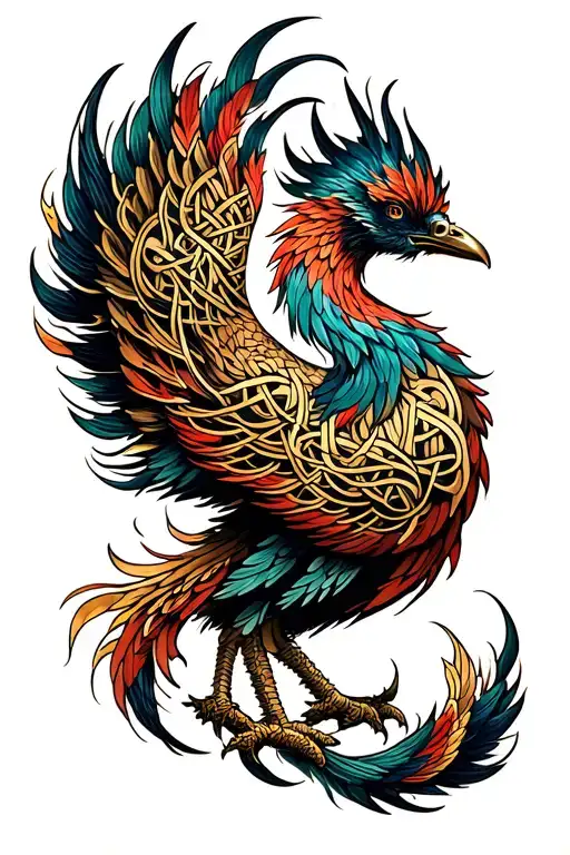 Delicate Phoenix With Celtic Style