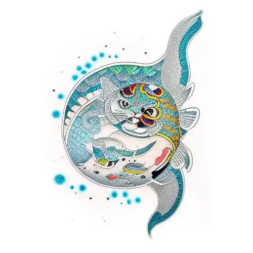 Large Color Fish Cat