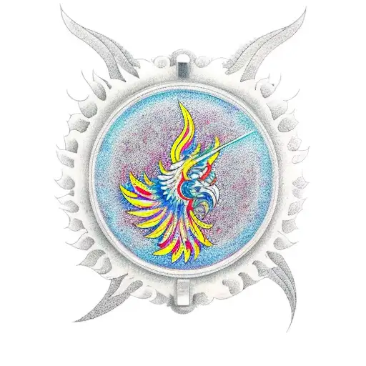 A Phoenix Rising From A Clock