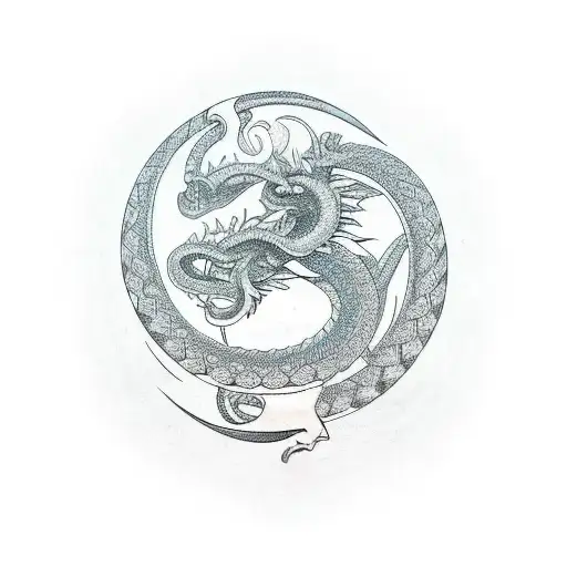 Ouroboros With An Ankh In The Middle